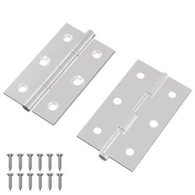 Vidaxl charnière unie 2 pcs argent 58 x 35 x 1 mm acier