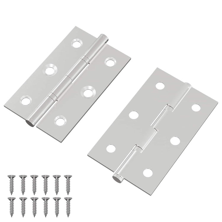 Vidaxl charnière unie 2 pcs argent 58 x 35 x 1 mm acier