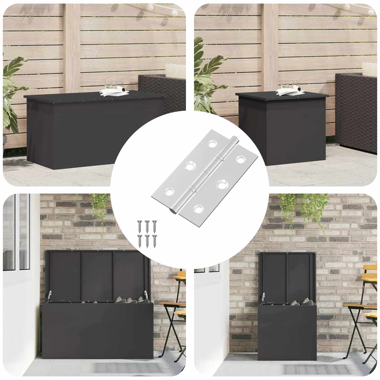 Vidaxl charnière unie 12 pcs argent 58 x 35 x 1 mm acier