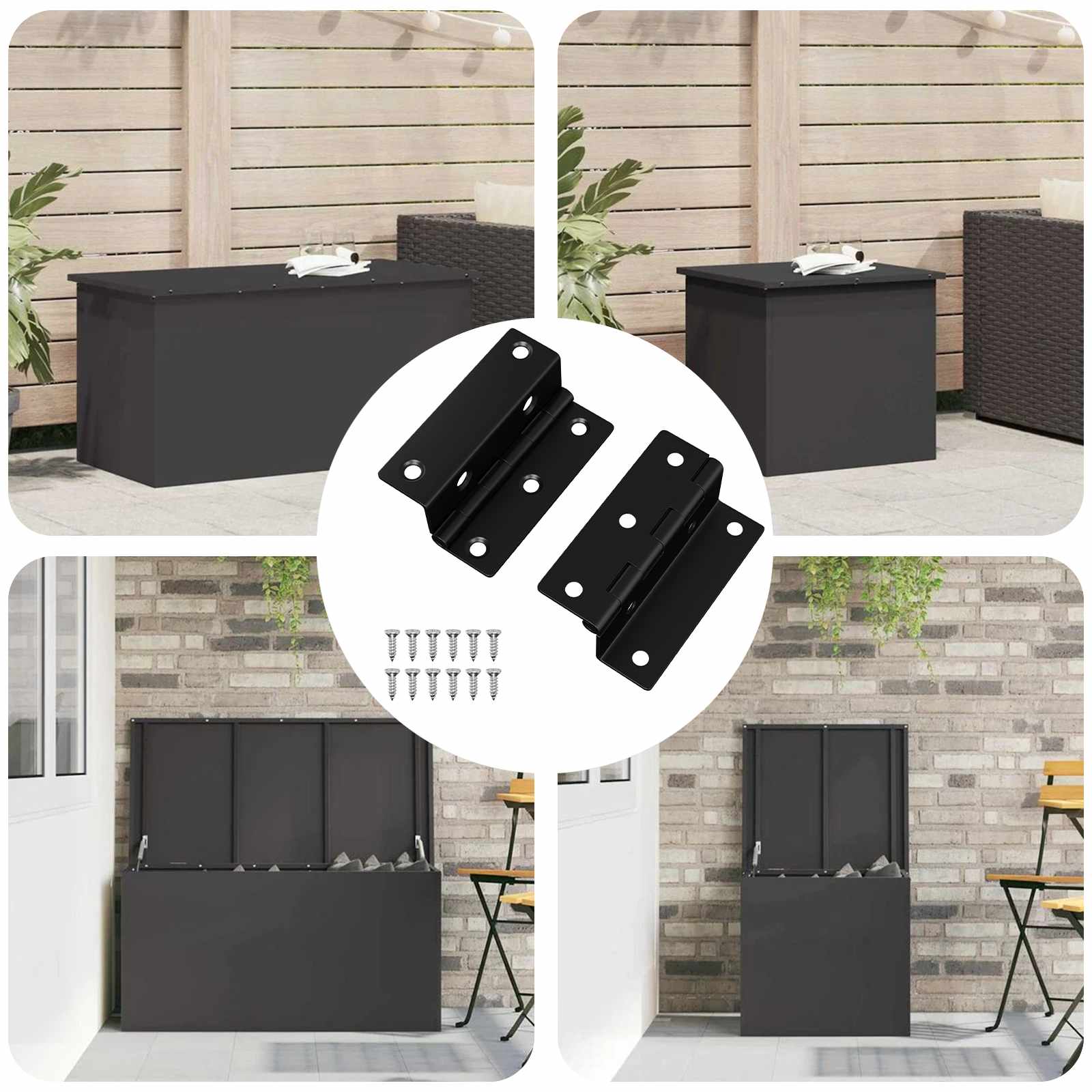 Vidaxx charnière 2 pcs noir 38 x 17 x 60 mm fer