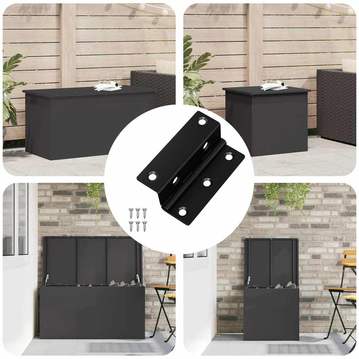 Vidaxx charnière 537 pcs noir 38 x 17 x 60 mm fer