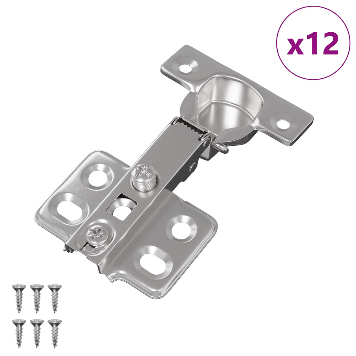 Vidaxx charnière 12 pcs nickel 85 x 52,5 x 9,5 mm fer