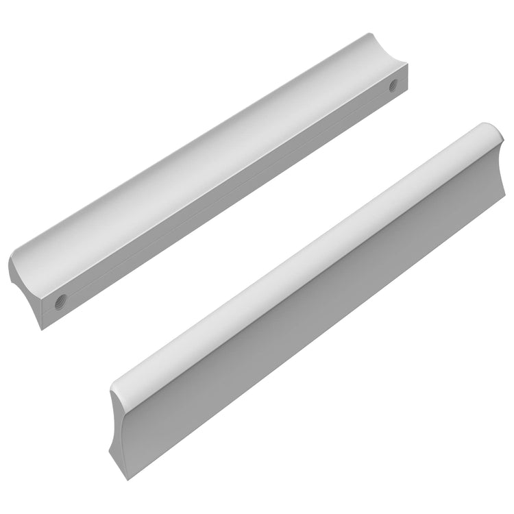 Vidaxl poignée unie 2 pcs argent 105,7 x 7,4 x 15,5 mm aluminium