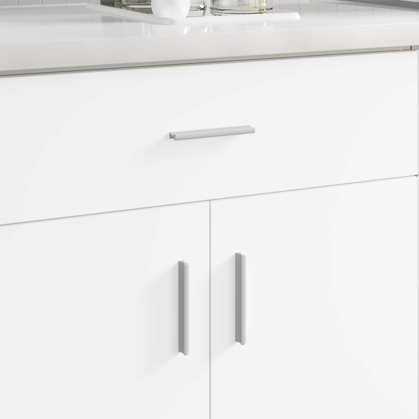 Vidaxl poignée unie 828 pcs argent 105,7 x 7,4 x 15,5 mm aluminium