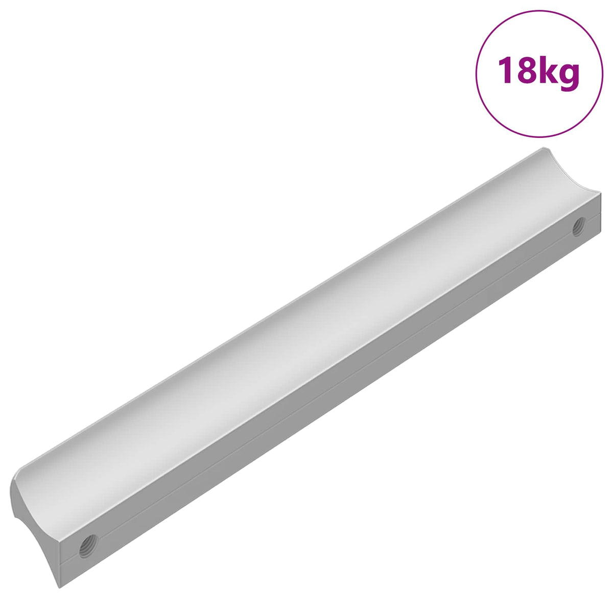 Vidaxl poignée unie 828 pcs argent 105,7 x 7,4 x 15,5 mm aluminium