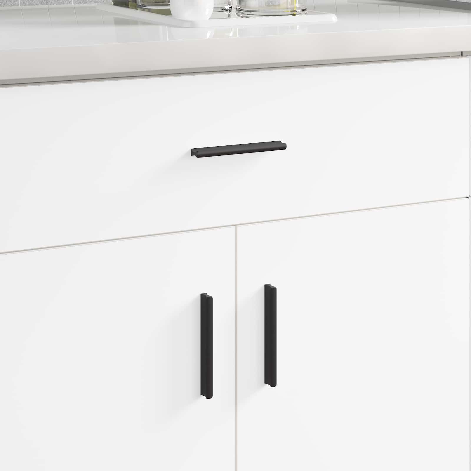 VidaXL poignée 12 pcs noir 106 x 7,4 x 15,5 mm aluminium