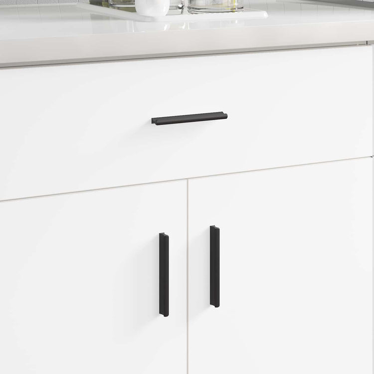 VidaXL poignée 12 pcs noir 106 x 7,4 x 15,5 mm aluminium