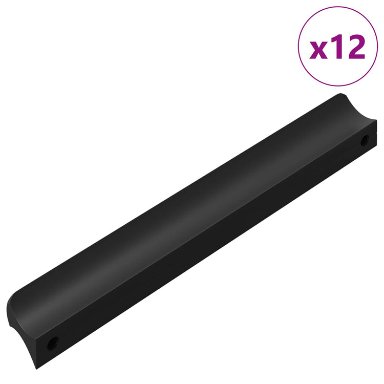 VidaXL poignée 12 pcs noir 106 x 7,4 x 15,5 mm aluminium