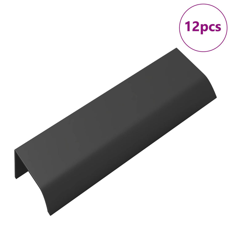 VidaXL poignée 12 pcs noir 120 x 39,6 x 17 mm aluminium