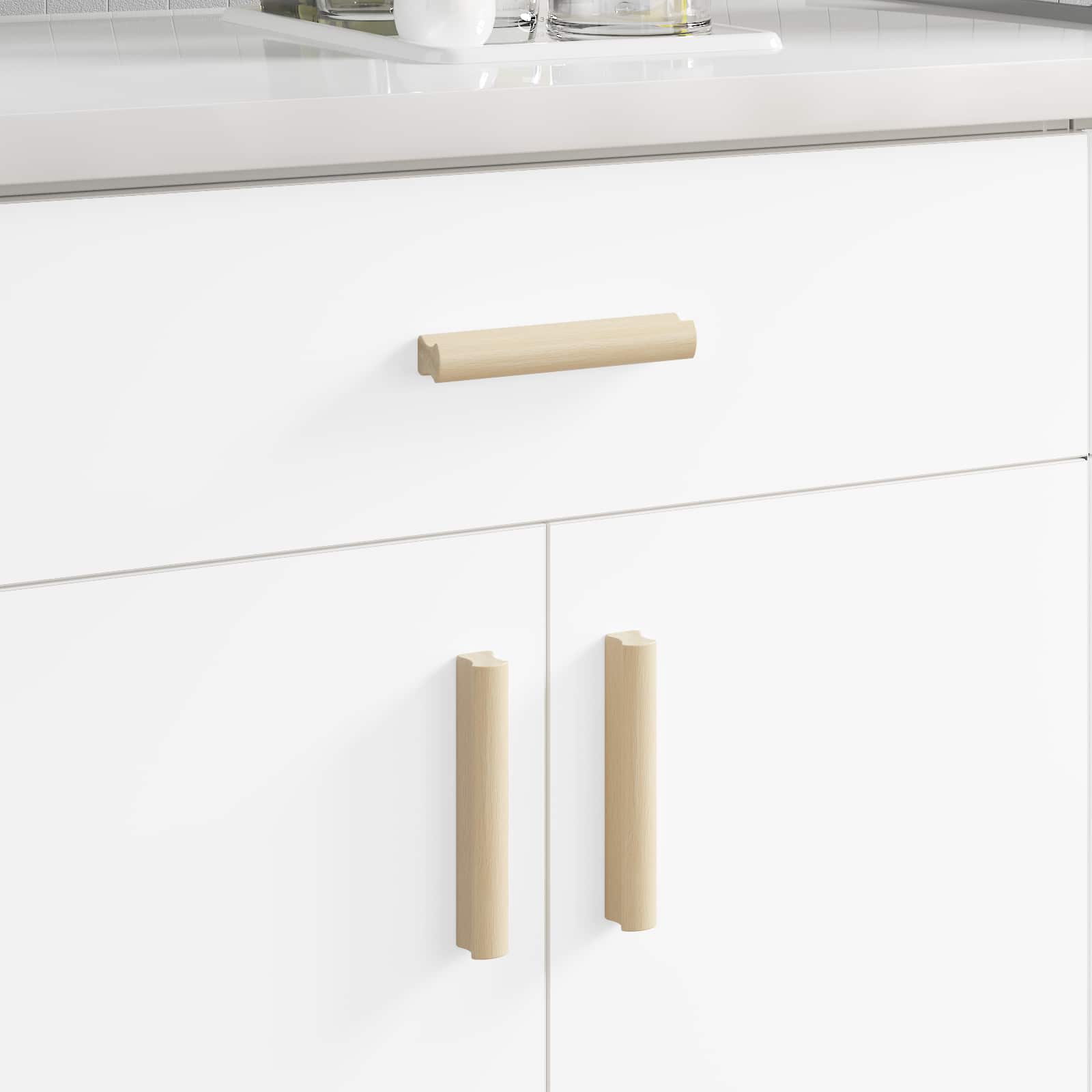 VidaXL manche rectangulaire 2 pcs couleur bois naturel