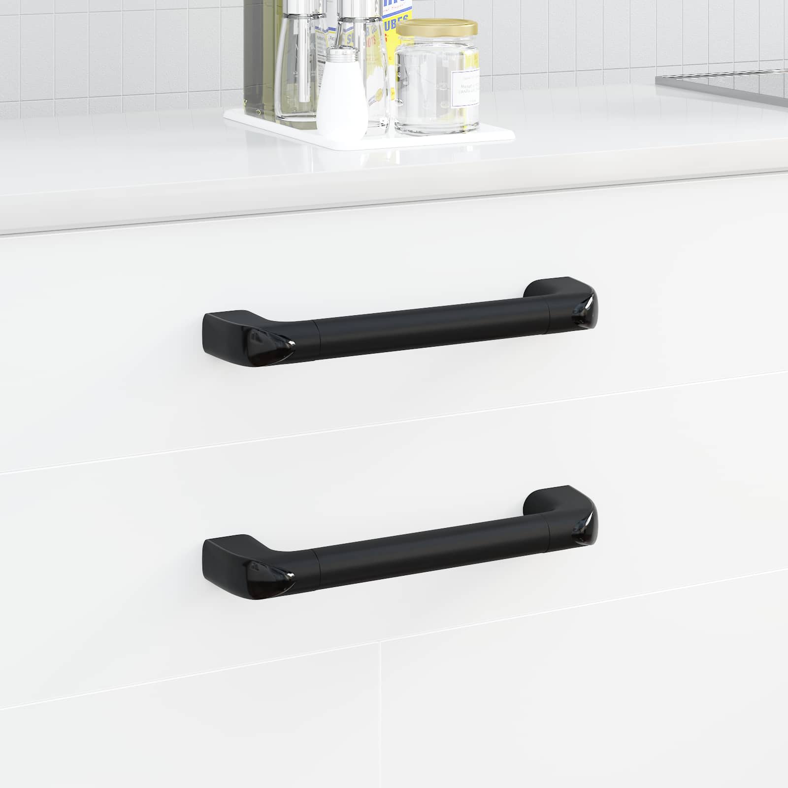 Vidaxx poignée unie 12 pcs noir 380 x 34 x 85 mm aluminium et pp
