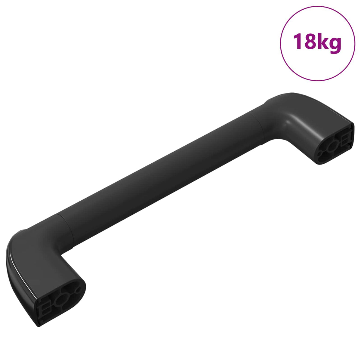 Vidaxl poignée unie 69 pcs noir 380 x 34 x 85 mm aluminium et pp