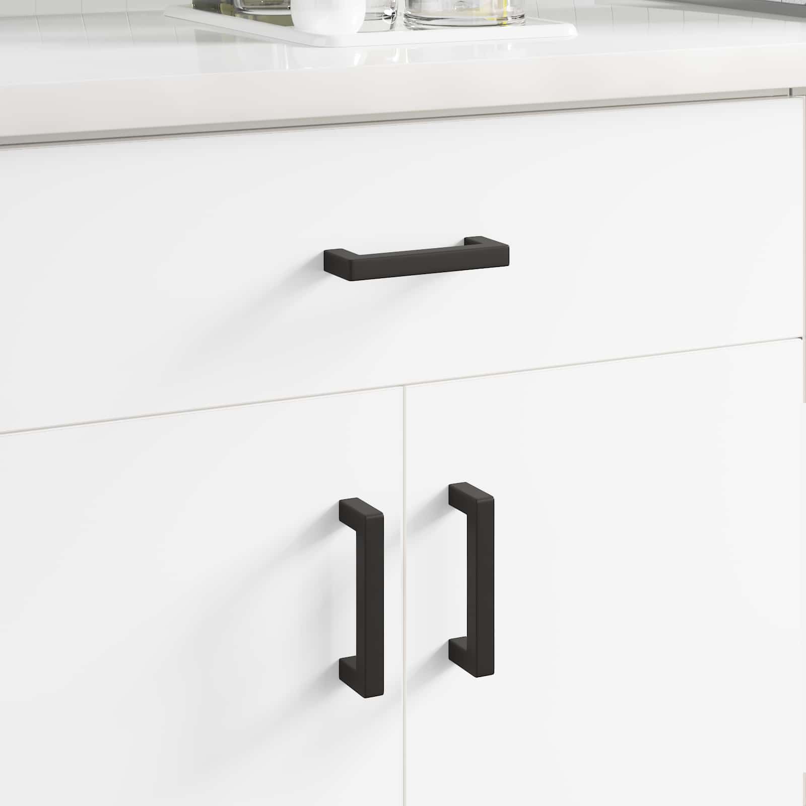 Vidaxxl poignée de meuble 12 pcs noir 110 x 12 x 36 mm fer