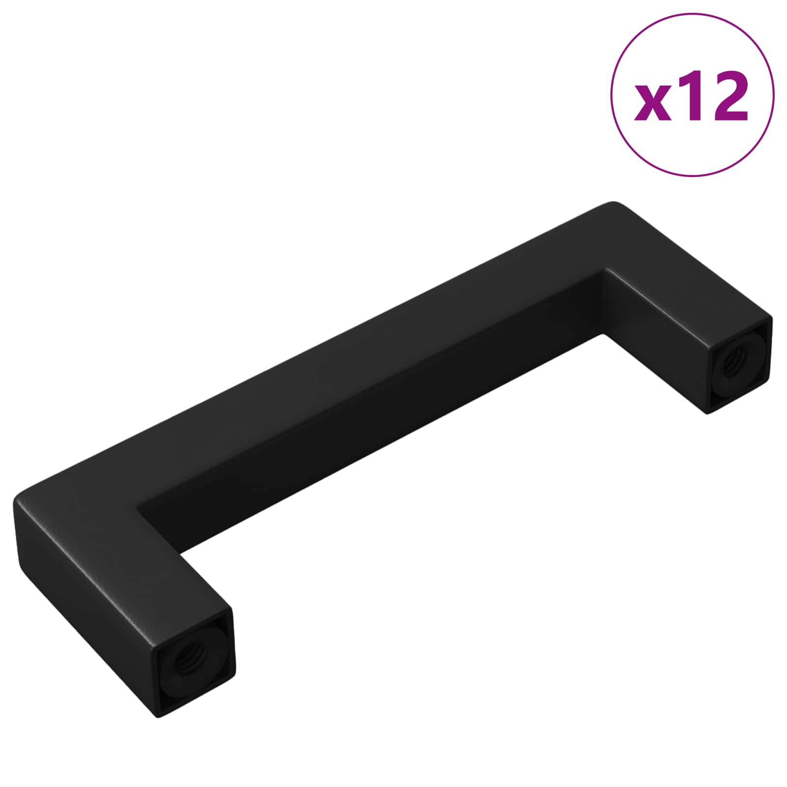 Vidaxxl poignée de meuble 12 pcs noir 110 x 12 x 36 mm fer