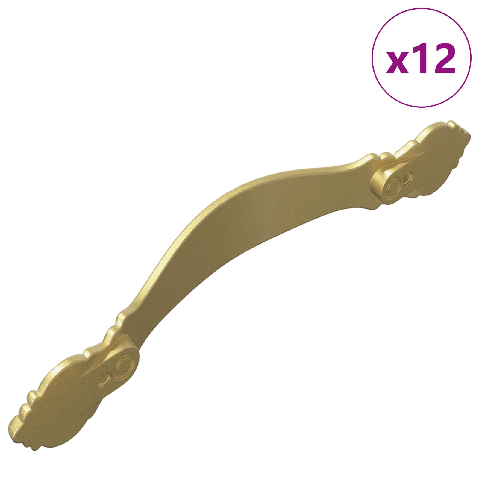 VidaXL poignée 12 pcs or 143 x 19,2 x 20 mm alliage de zinc
