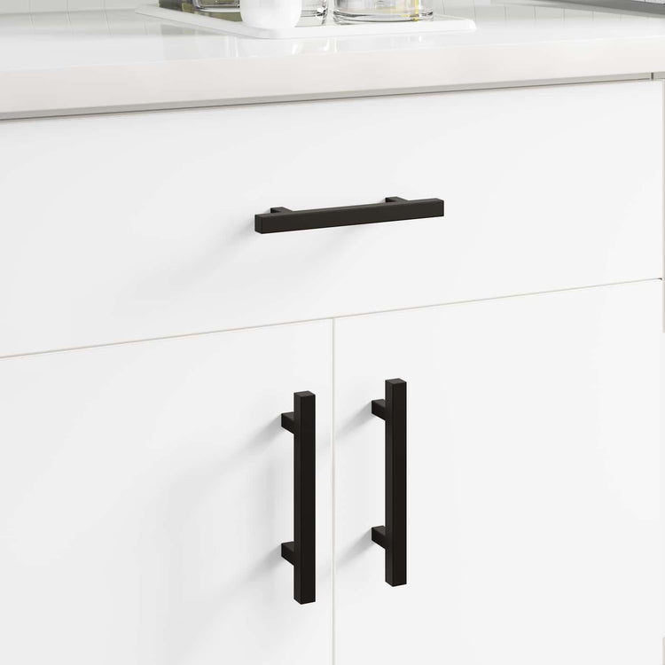Vidaxxl poignée d'armoire 12 pcs noir 150 x 12,3 x 35,2 mm acier inoxydable