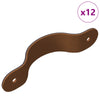 VidaXL poignées d'armoire 12 pcs marron 140 x 25 x 2,3 mm PU