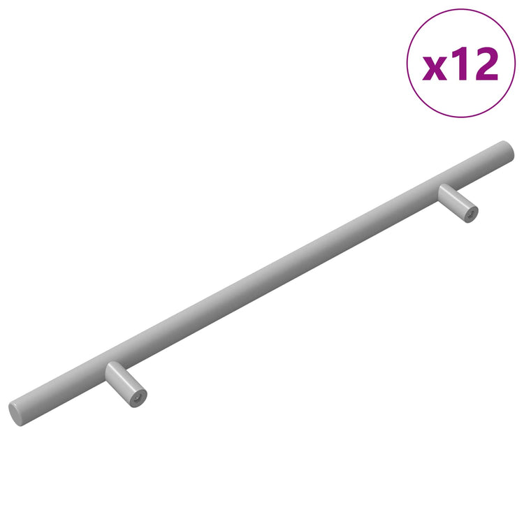 Vidaxxl poignée d'armoire 12 pcs argent 300 mm acier inoxydable