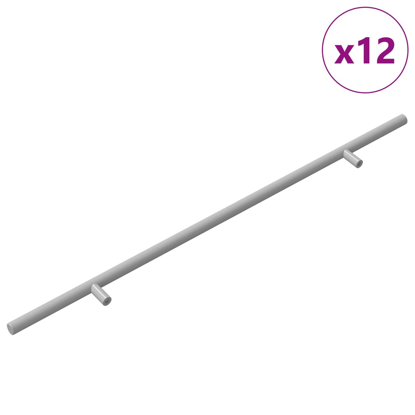 VidaXL poignée 12 pcs argent 500 mm acier