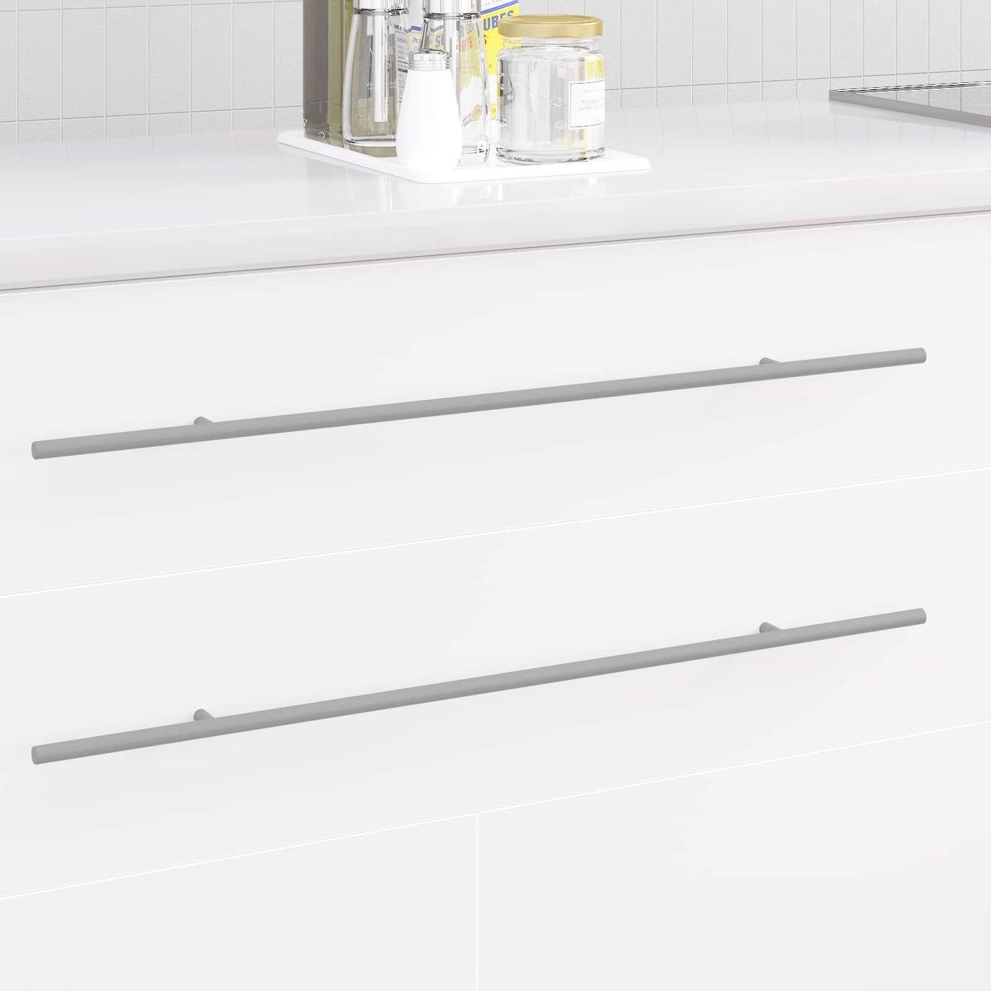 VidaXL poignée d'armoire 12 pcs argent 700mm acier inoxydable