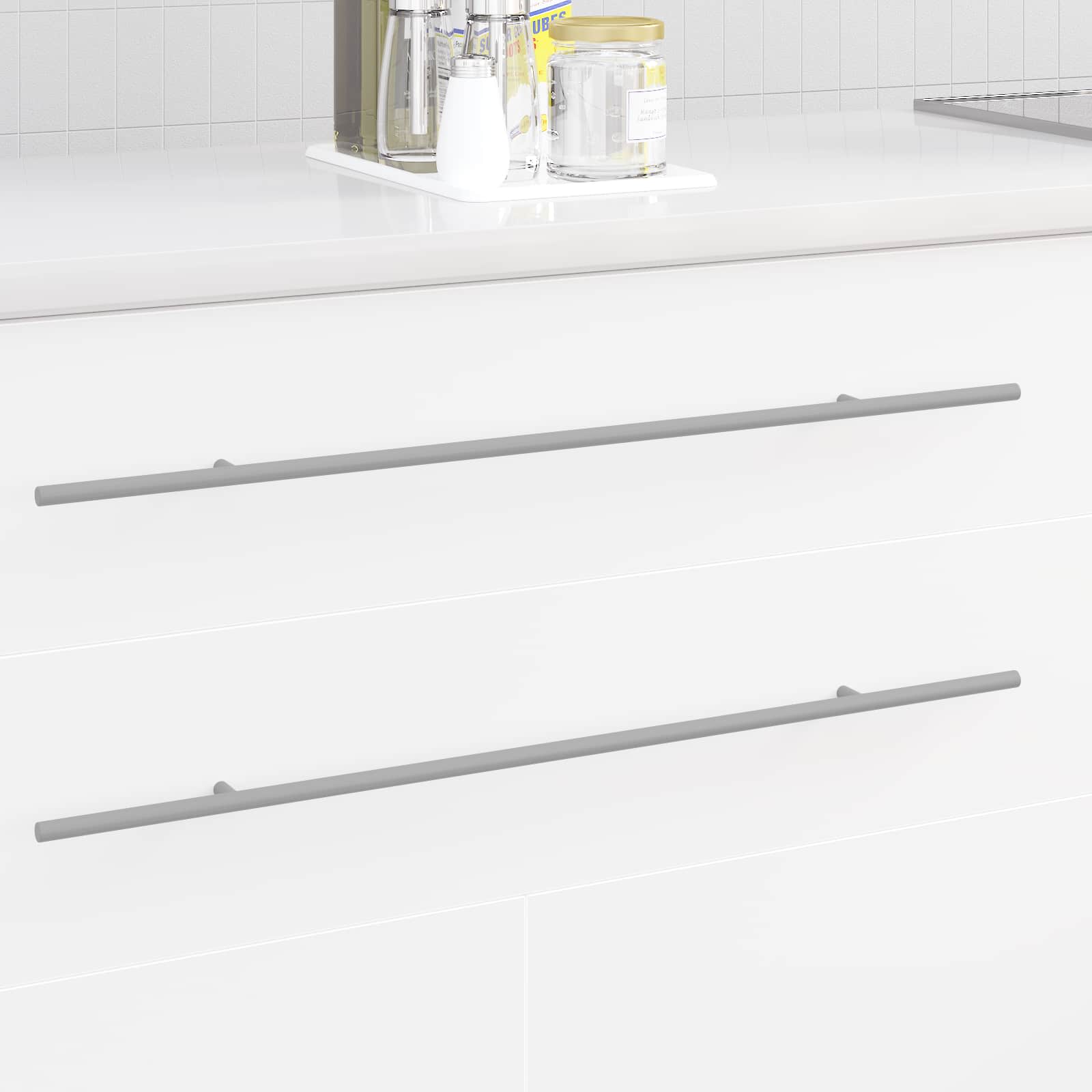 VidaXL poignée d'armoire 12 pcs argent 700mm acier inoxydable