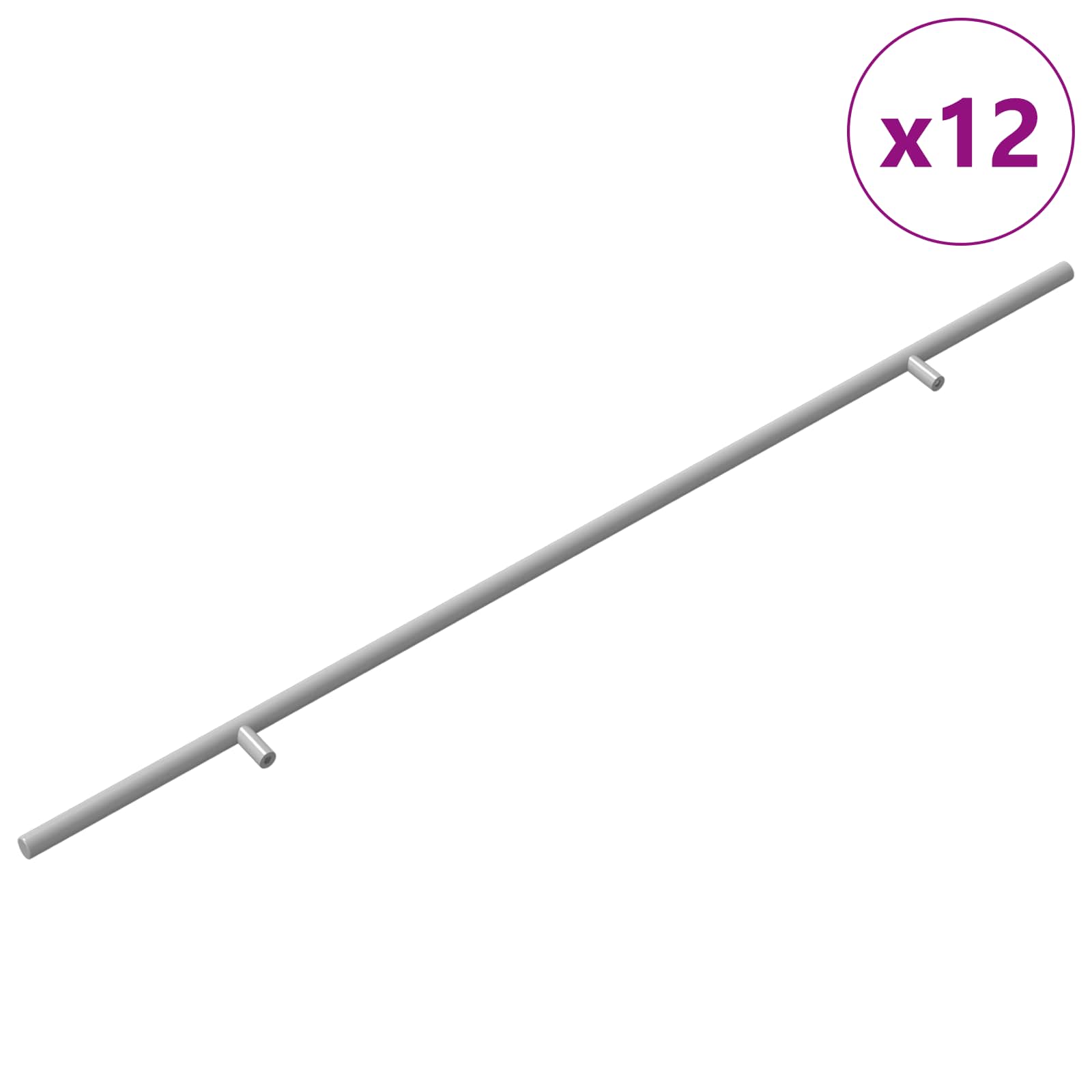 VidaXL poignée d'armoire 12 pcs argent 700mm acier inoxydable