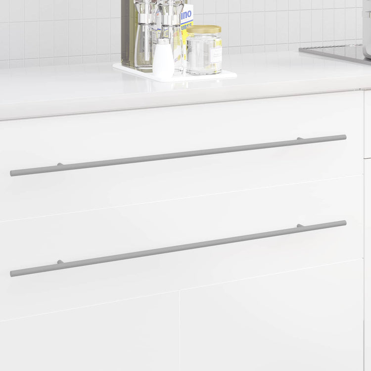 Vidaxxl poignée d'armoire 2 pcs argent 800 mm acier inoxydable
