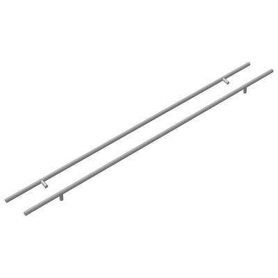 Vidaxxl poignée d'armoire 2 pcs argent 900 mm acier inoxydable