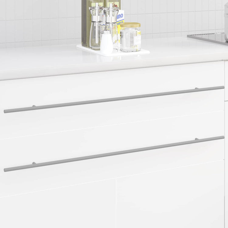 Vidaxxl poignée d'armoire 12 pcs argent 900 mm acier inoxydable