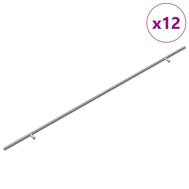 Vidaxxl poignée d'armoire 12 pcs argent 900 mm acier inoxydable