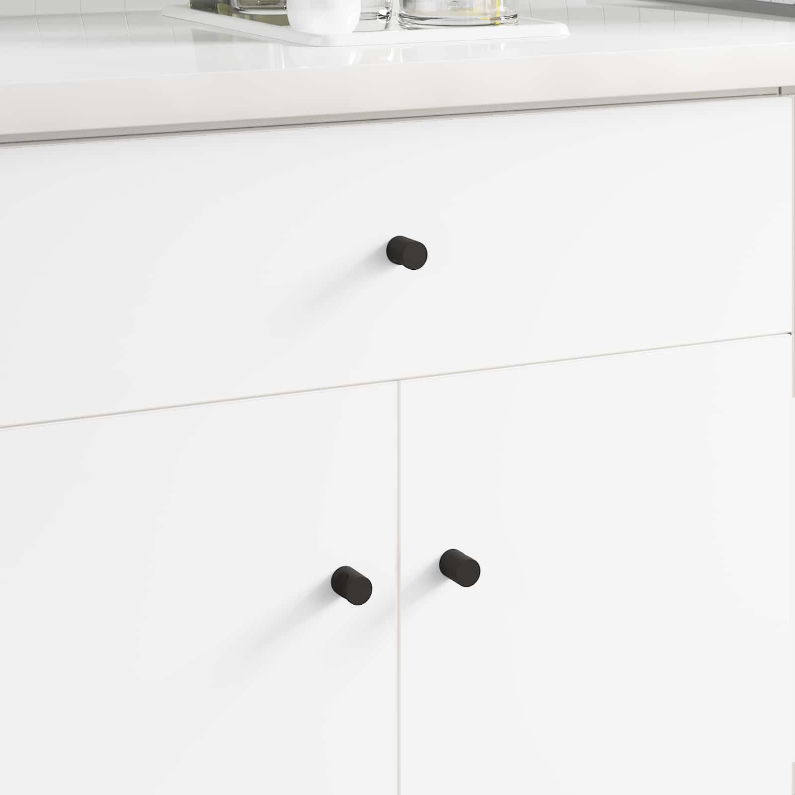 Vidaxxl boutons d'armoire 12 pièces noir m4 x 12 mm fer
