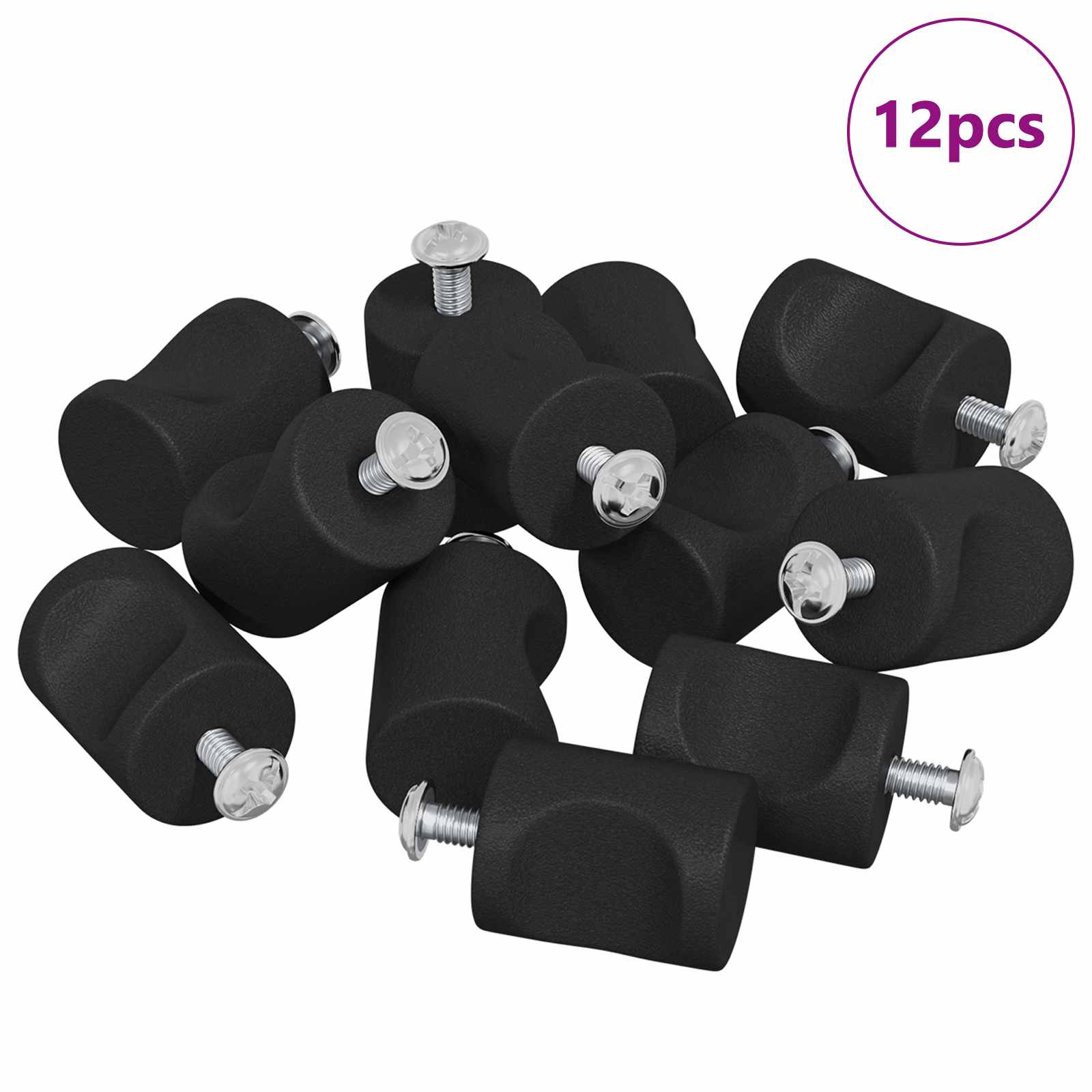 Vidaxxl boutons d'armoire 12 pièces noir m4 x 12 mm fer