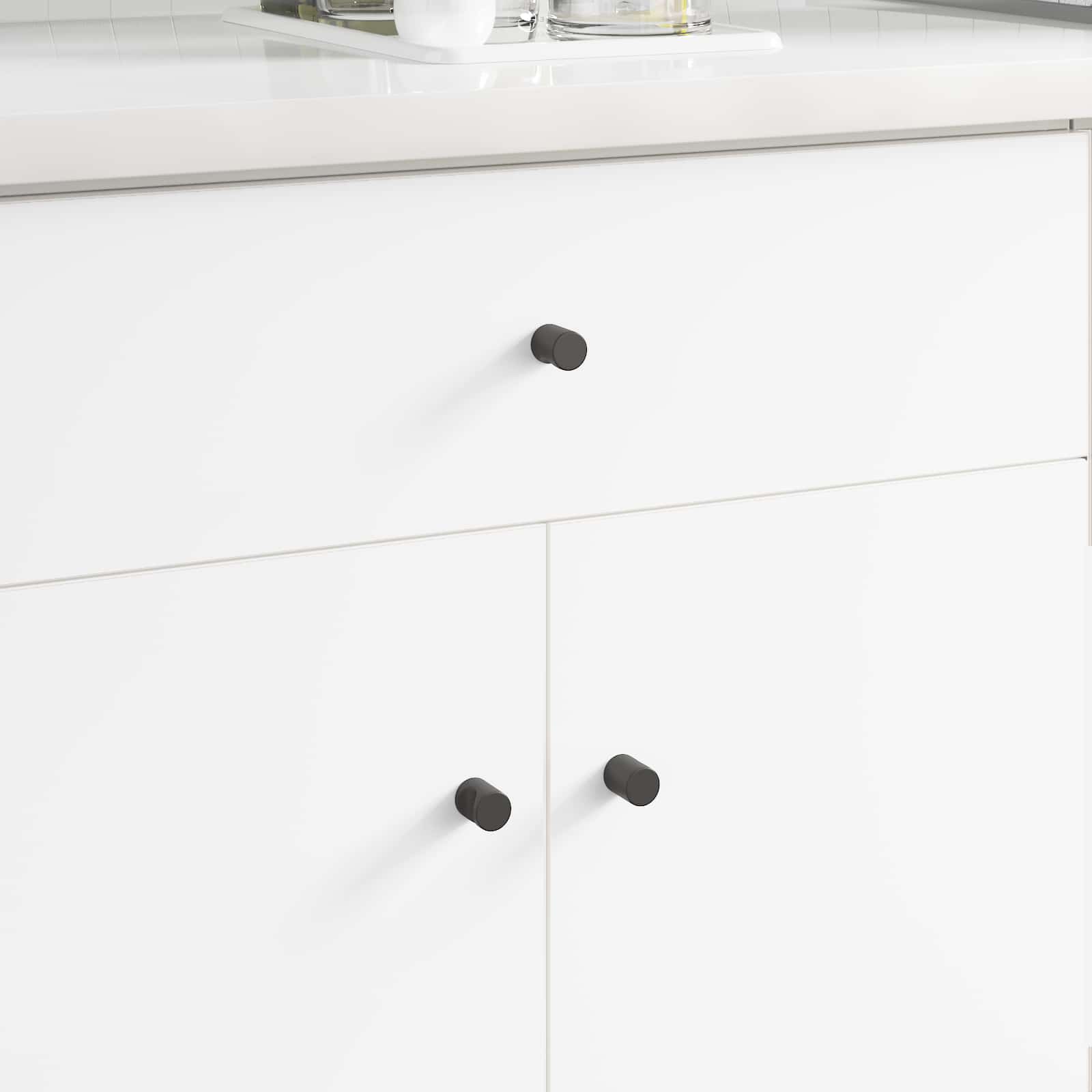 Vidaxxl bouton d'armoire 2 pcs noir 18 x 23 mm fer