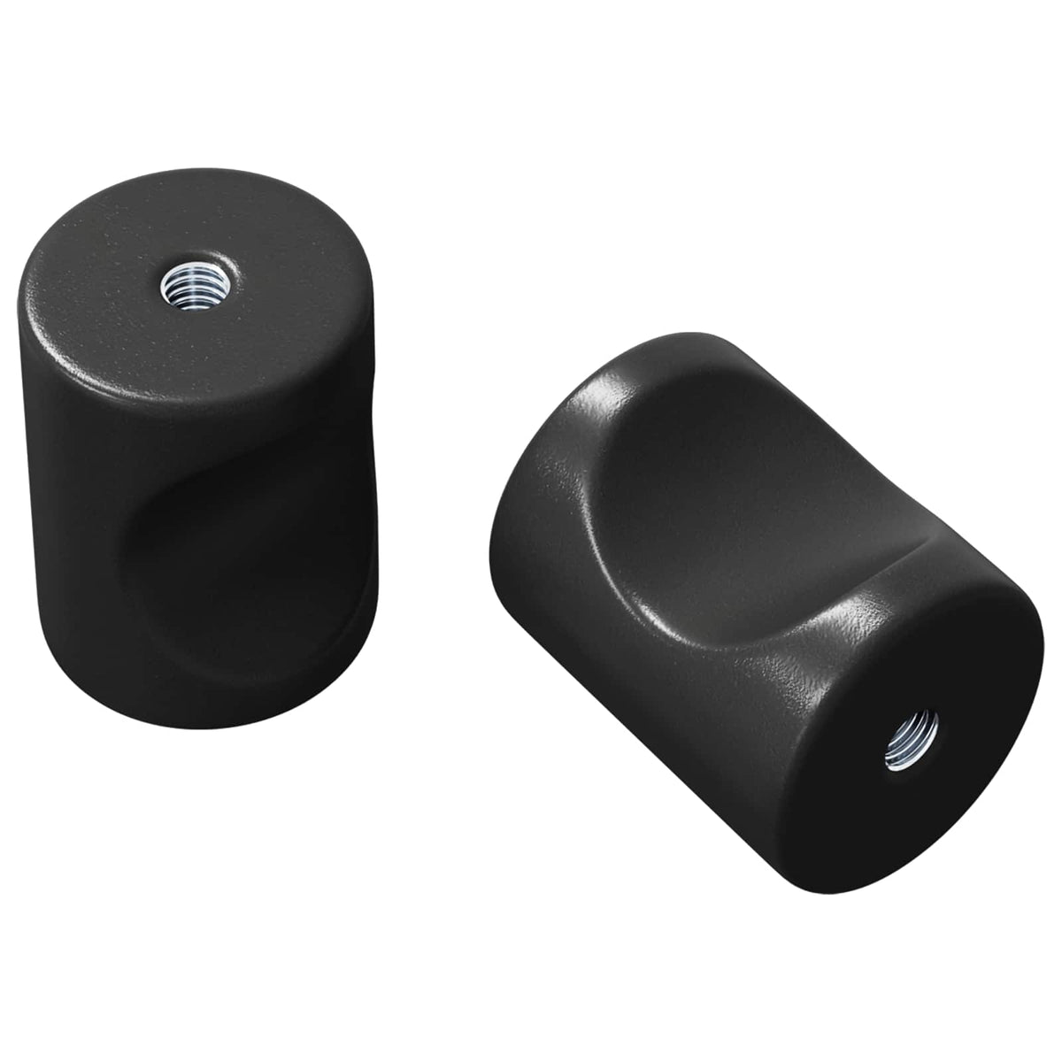 Vidaxxl bouton d'armoire 2 pcs noir 18 x 23 mm fer