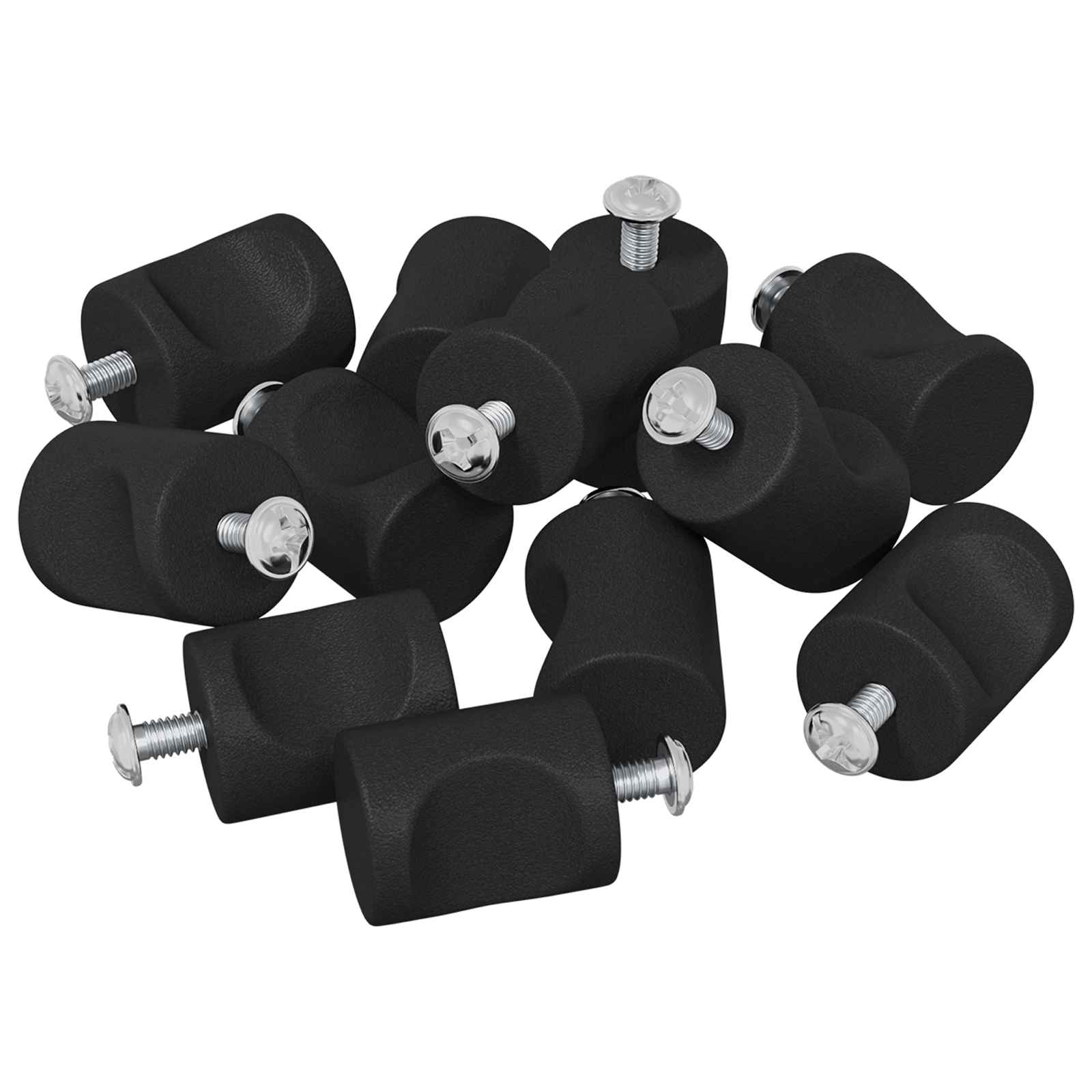 Vidaxxl bouton d'armoire 12 pcs noir 18 x 23 mm fer