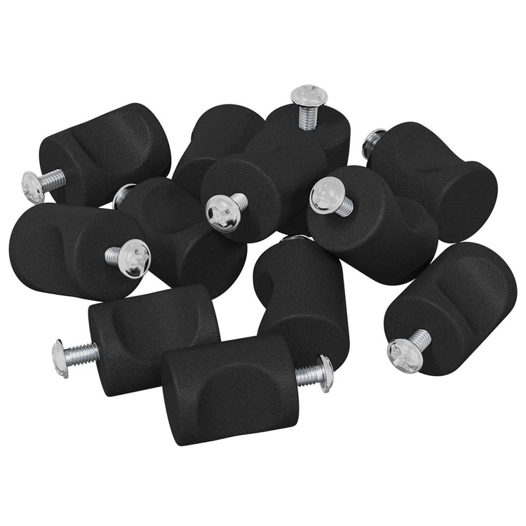 Vidaxxl bouton d'armoire 12 pcs noir 18 x 23 mm fer