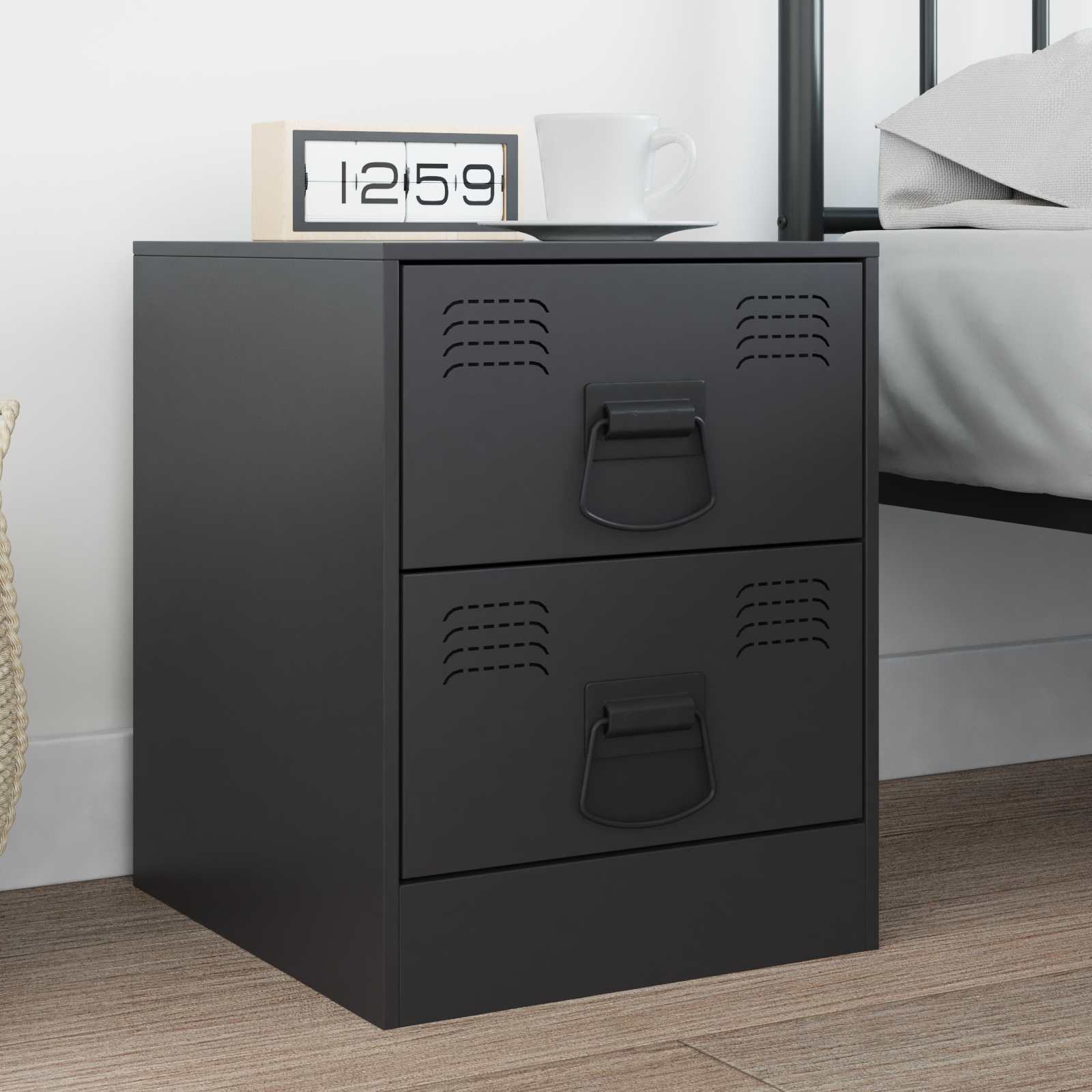 Vidaxxl poignées d'armoire 2 pcs noir 85 x 45 mm métal
