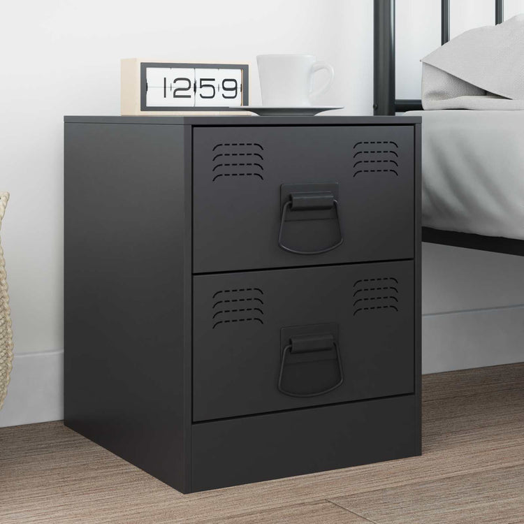 Vidaxxl poignées d'armoire 2 pcs noir 85 x 45 mm métal