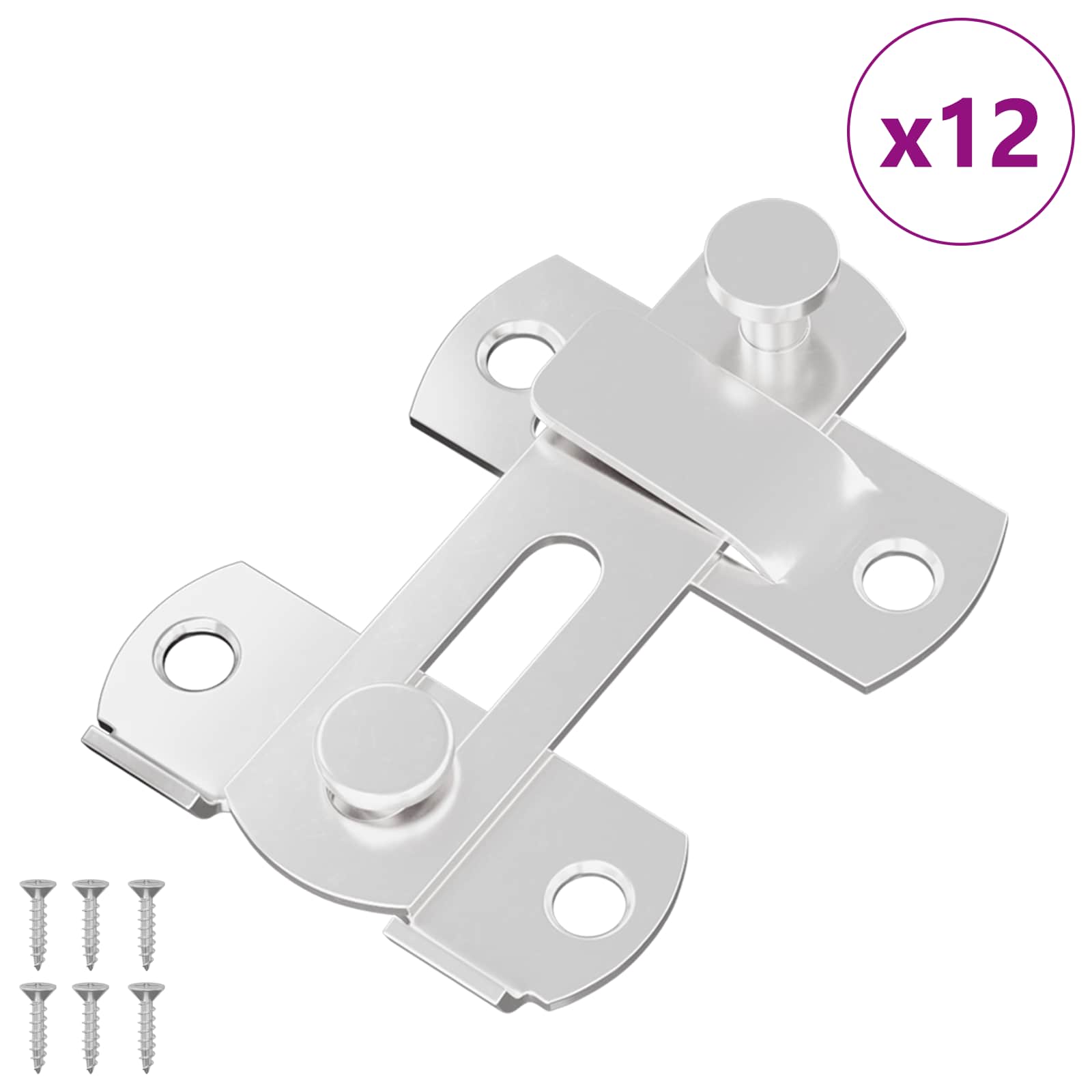 Vidaxxl serrure de porte 12 pcs argent 70 x 8 mm acier