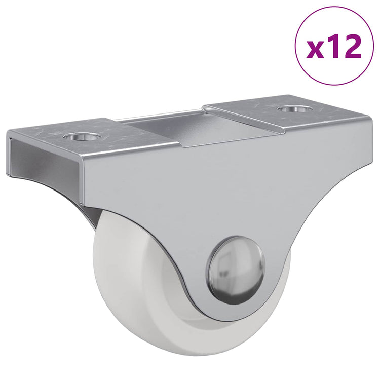 Vidaxl roulette 12 pcs blanc 42 x 11,5 x 29 mm fer