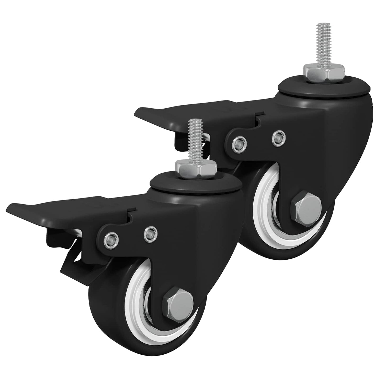 Vidaxx roues 2 pcs noires m6 x 37 mm glace et nylon