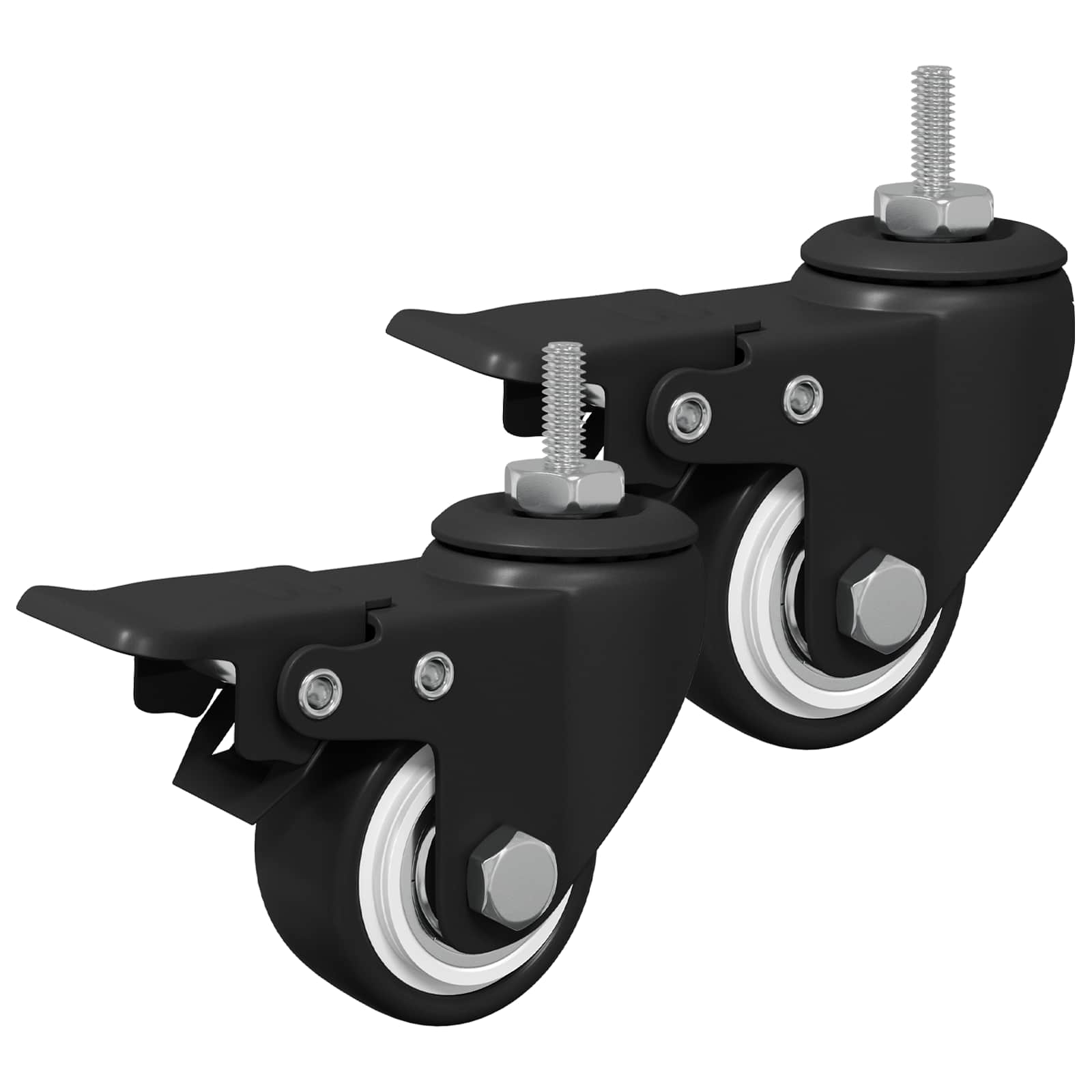 Vidaxx roues 2 pcs noires m6 x 37 mm glace et nylon