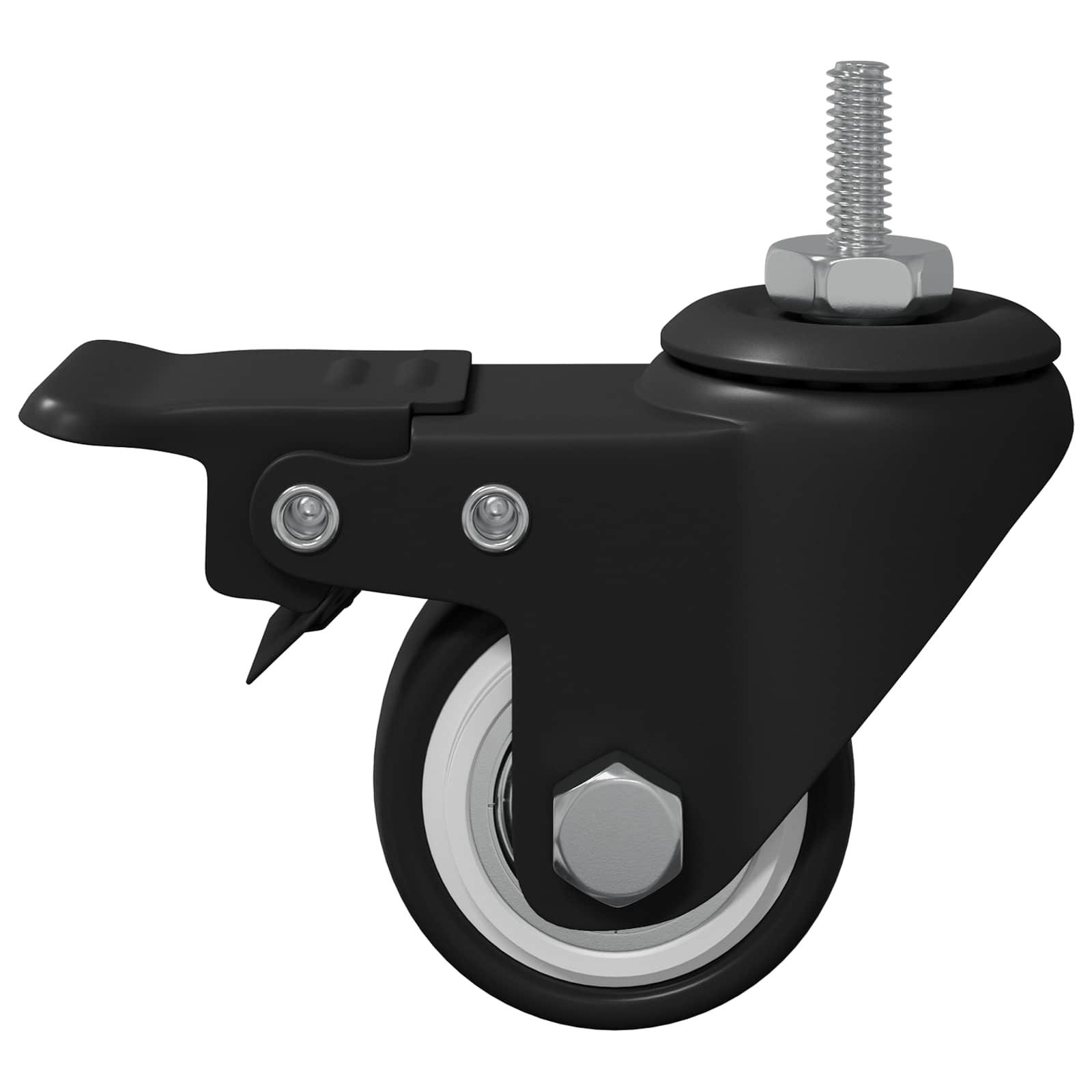 Vidaxx roues 2 pcs noires m6 x 37 mm glace et nylon
