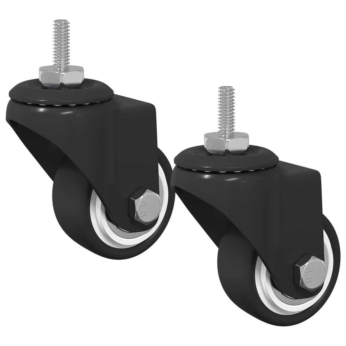 Vidaxx roulette pivotante 2 pcs noir 40,4 x 40,4 x 19,7 mm glace et nylon
