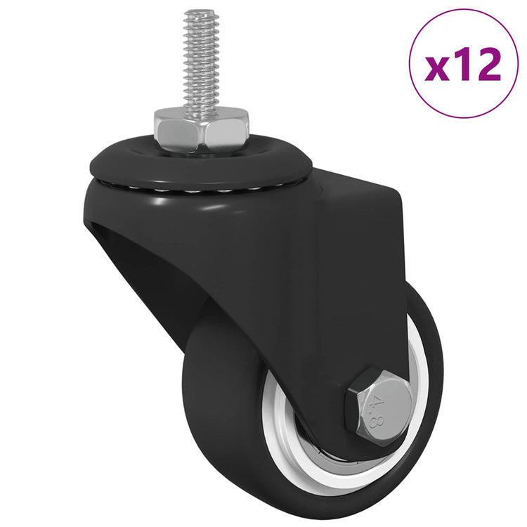 Vidaxx roulette pivotante 12 pcs noir 40,4 x 40,4 x 19,7 mm glace et nylon
