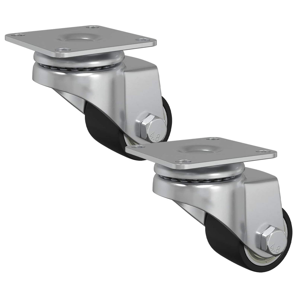 Vidaxl roulette 2 pcs argent 44,1 x 44,1 x 1,95 mm nylon