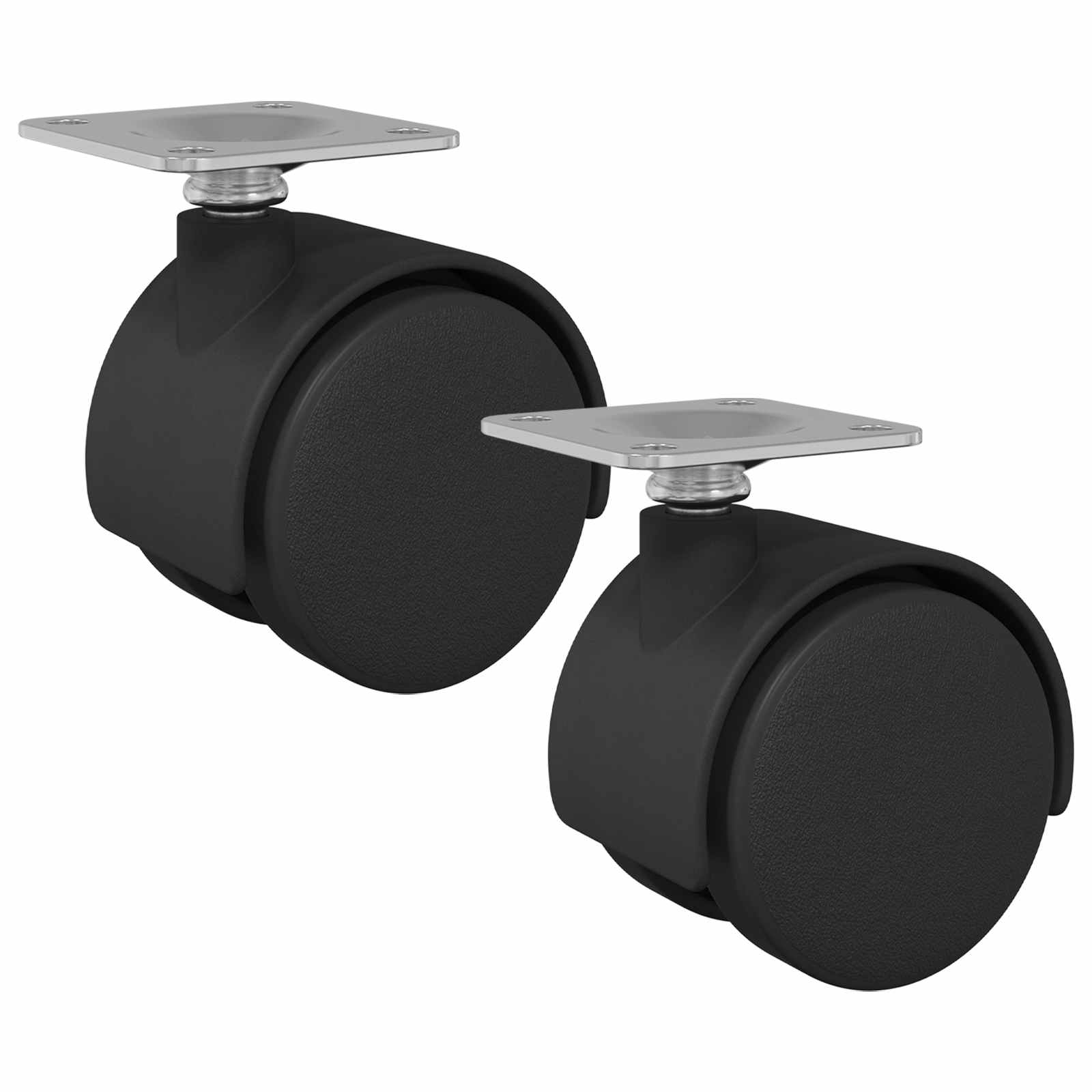 Vidaxx roulette pivotante 2 pcs noir 39,5 x 39,5 x 37,8 mm fer et PP