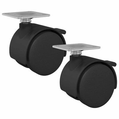 Vidaxx roue 2 pcs noir 39,5 x 39,5 x 37,8 mm fer et polypropylène