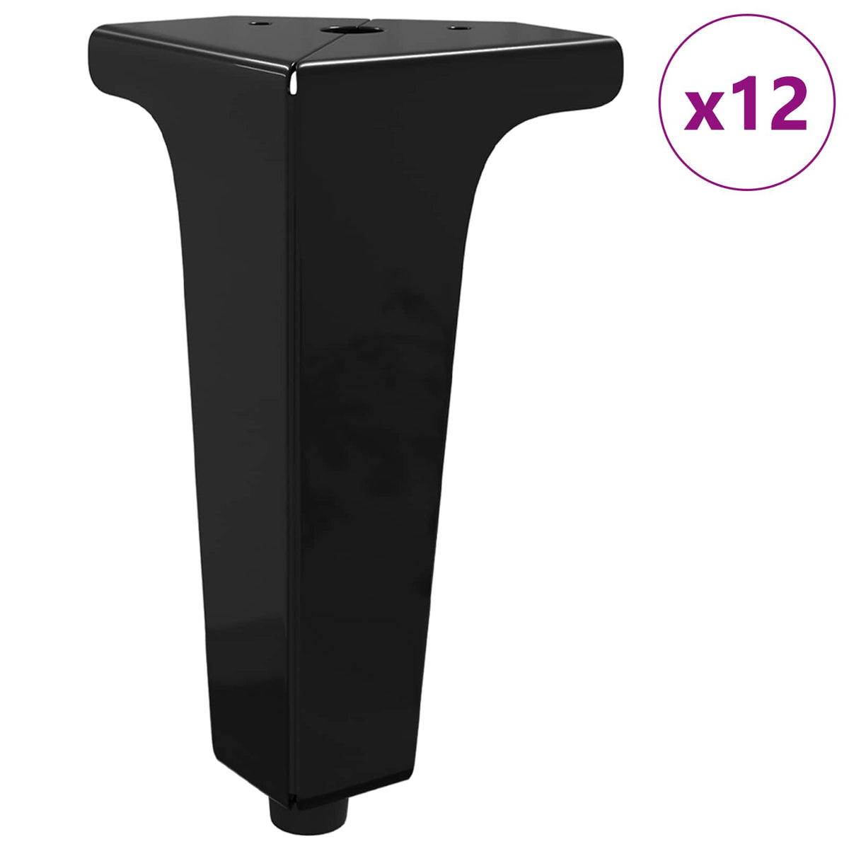Vidaxxl pieds de meuble 12 pcs noir 54,1 x 54,1 x 100 mm fer