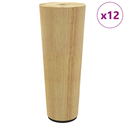 Vidaxxl pieds de meuble 12 pcs marron ø 44 x 100 mm bois d'eucalyptus massif